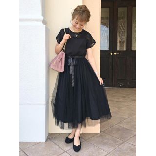 メルロー(merlot)の○ちゃんもさま専用○ merlot シースルーチュールドレス(ミディアムドレス)