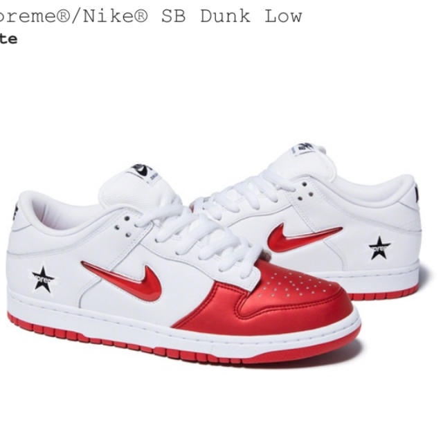Supreme Nike SB Dunk Low White 26cm US8