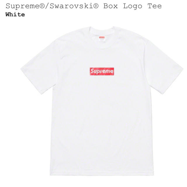 Supreme(シュプリーム)のSupreme Swarovski Tee  スワロフスキー Mサイズ 白 メンズのトップス(Tシャツ/カットソー(半袖/袖なし))の商品写真