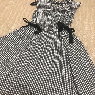 ジルバイジルスチュアート(JILL by JILLSTUART)のジャンク品 ジルバイジル スチュアート ギンガムりぼんワンピ(ひざ丈ワンピース)