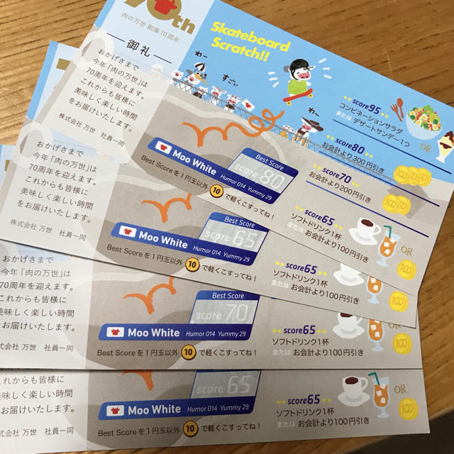肉の万世クーポン チケットの優待券/割引券(レストラン/食事券)の商品写真