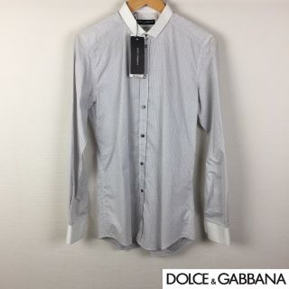 ドルチェアンドガッバーナ(DOLCE&GABBANA)の新品 ドルチェ&ガッバーナ 長袖シャツ グレー サイズ38 タグ付未使用品(シャツ)