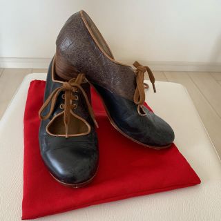 フラメンコ シューズ セノビージャ 黒革×茶型押しの通販 by