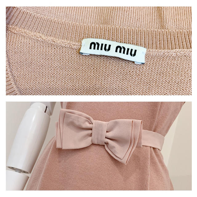 miumiu(ミュウミュウ)のmiumiu   リボンベルト付 ニット トップス レディースのトップス(ニット/セーター)の商品写真