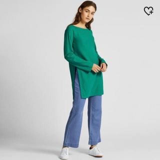 ユニクロ(UNIQLO)のユニクロ フランネル ボートネック チュニック ハナタジマ(チュニック)