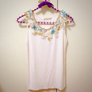 ドットアンドストライプスチャイルドウーマン(Dot&Stripes CHILDWOMAN)のCHILD WOMAN✼刺繍タンクトップ(タンクトップ)