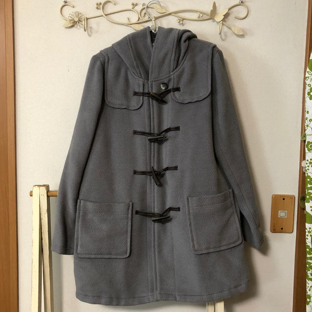 chocol raffine robe(ショコラフィネローブ)のchocol raffine robe ダッフルコート グレー Lサイズ レディースのジャケット/アウター(ダッフルコート)の商品写真