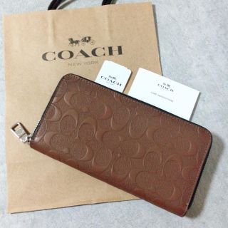 コーチ(COACH)の新品 COACH 長財布 人気 エンボス ブラウン(長財布)