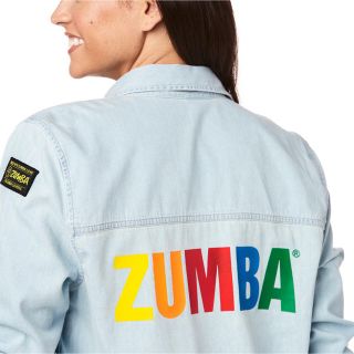 ズンバ(Zumba)の残り僅か zumba デニム シャツ 腰巻 ズンバウェア (シャツ/ブラウス(長袖/七分))