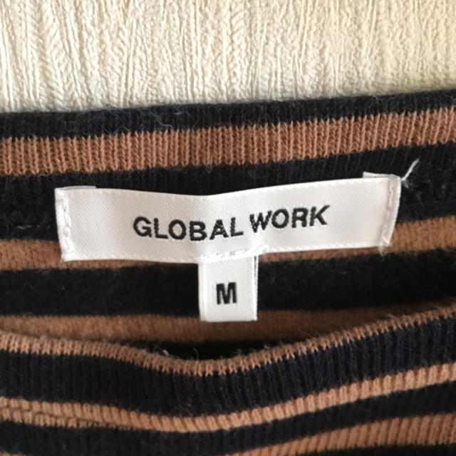 GLOBAL WORK(グローバルワーク)のグローバルワークボートネックボーダーカットソーM レディースのトップス(カットソー(長袖/七分))の商品写真