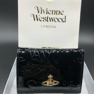 ヴィヴィアンウエストウッド(Vivienne Westwood)の【新品・正規品】ヴィヴィアンウエストウッド 折り財布 110 黒 エナメル(財布)