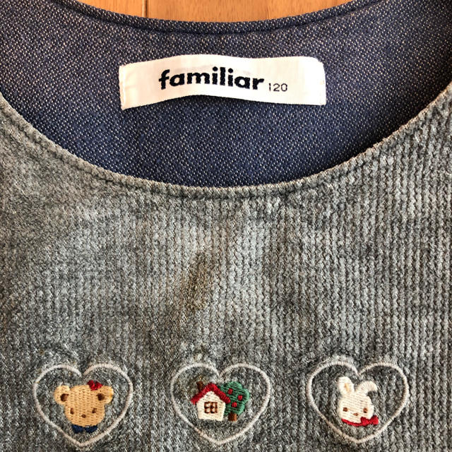 familiar(ファミリア)のねぼ様専用  ファミリア 120 ワンピース  秋冬仕様 キッズ/ベビー/マタニティのキッズ服女の子用(90cm~)(ワンピース)の商品写真