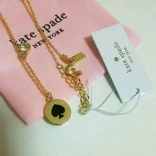 ケイトスペードニューヨーク(kate spade new york)の【新品】kate spade  ケイト タグ付 ネックレス スペード ブラック (ネックレス)