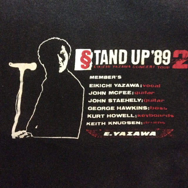 ★矢沢永吉 1989年 STAND UP'89 Ｔシャツ 黒 (新品・未使用) ☆矢沢永吉 1989年 STAND UP'89 Tシャツ 黒 (新品・未使用)