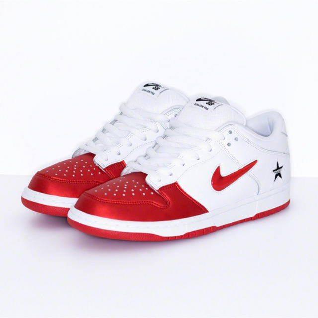 Supreme×NikeSB Dunk Low white red