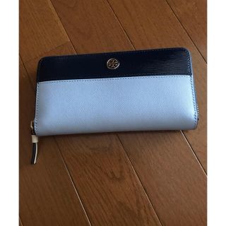 トリーバーチ(Tory Burch)のトリーバーチ 紺色x水色 長財布 1度使用のみ(財布)