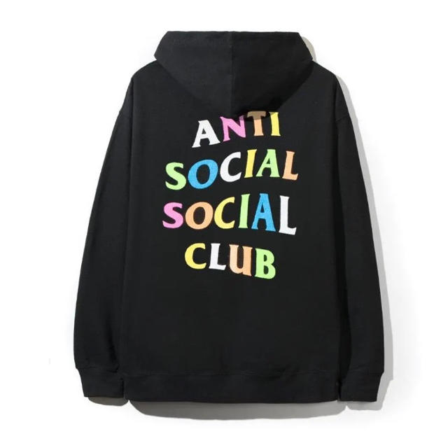 ANTI(アンチ)の新品未使用！未開封！ASSC レインボーフーディ  黒パーカ メンズのトップス(パーカー)の商品写真