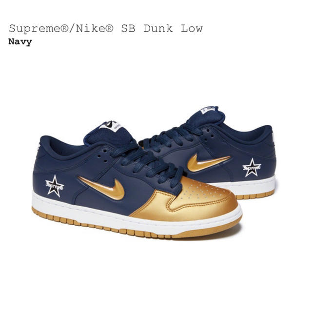 Supreme®/Nike® SB Dunk Low Navy 27cm