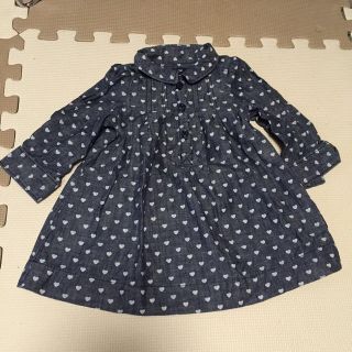 ベビーギャップ(babyGAP)のハート柄が可愛いデニムシャツワンピ70(シャツ/カットソー)