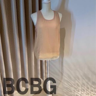 ビーシービージーマックスアズリア(BCBGMAXAZRIA)のBCBG シルク タンクトップ ピンクベージュ(タンクトップ)