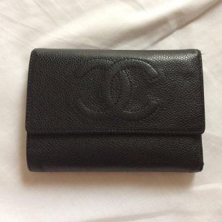 シャネル(CHANEL)のCHANELキャビアスキン三つ折り財布(財布)