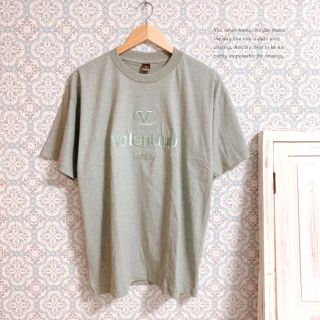 ヴァレンティノ(VALENTINO)の【Valentino ITALY】刺繍ロゴ ビッグTシャツ アイスグリーン 美品(Tシャツ/カットソー(半袖/袖なし))