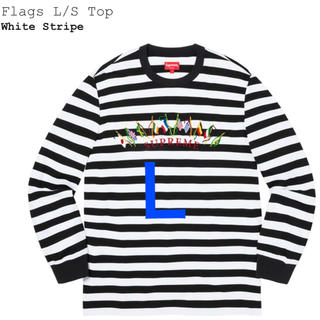シュプリーム(Supreme)のハコ様 L supreme flags l/s top white stripe(Tシャツ/カットソー(七分/長袖))