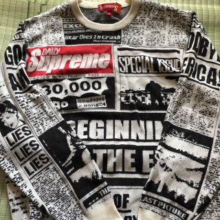 シュプリーム(Supreme)のSupreme 18AW Newsprint Sweater 室内試し専用(ニット/セーター)