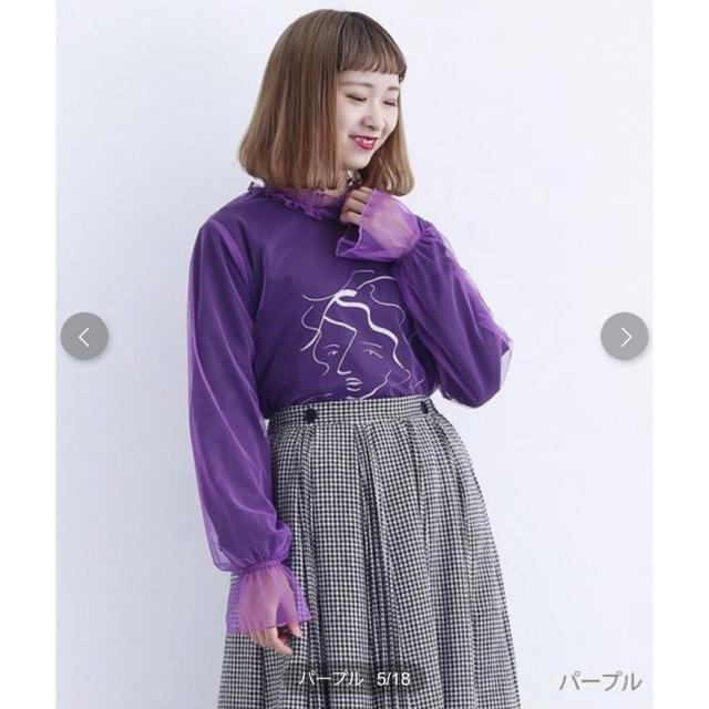 merlot(メルロー)のレース ブラウス パープル レディースのトップス(シャツ/ブラウス(長袖/七分))の商品写真