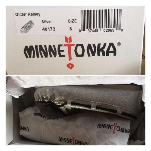 Minnetonka(ミネトンカ)のミネトンカ グリッタシルバー サイズ6 レディースの靴/シューズ(ローファー/革靴)の商品写真