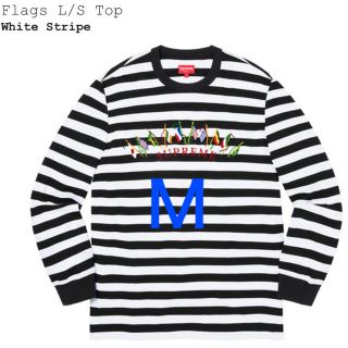 シュプリーム(Supreme)のM supreme flags l/s top white stripe 新品(Tシャツ/カットソー(七分/長袖))