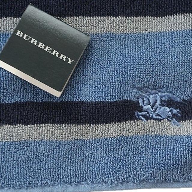 BURBERRY(バーバリー)の新品バーバリー　ハンカチ　２枚セット　ネイビー+ブルー　BURBERRY  メンズのファッション小物(ハンカチ/ポケットチーフ)の商品写真