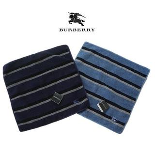 バーバリー(BURBERRY)の新品バーバリー　ハンカチ　２枚セット　ネイビー+ブルー　BURBERRY (ハンカチ/ポケットチーフ)