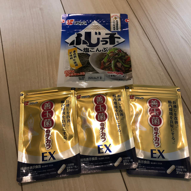 フジッコ 善玉菌のチカラEX(31粒)×3+塩こんぶ(30g) 食品/飲料/酒の健康食品(その他)の商品写真