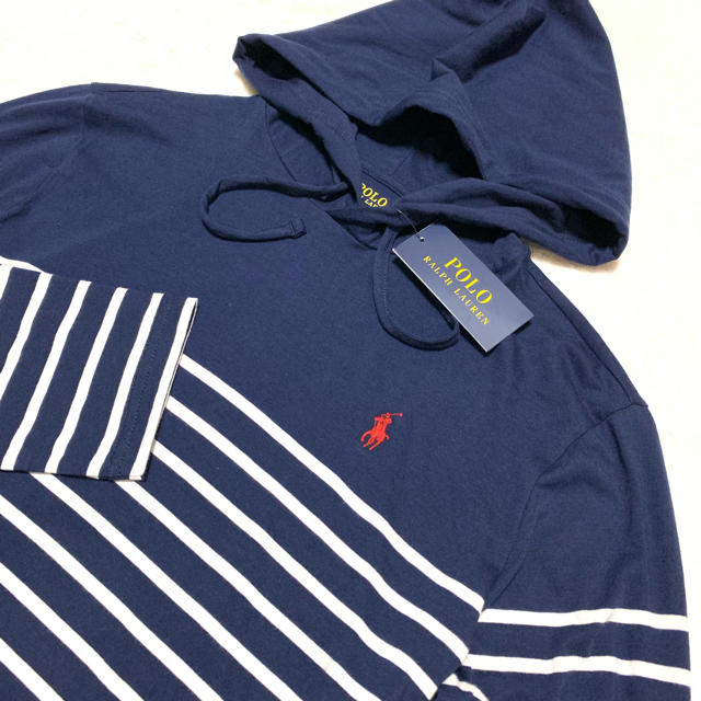 POLO RALPH LAUREN(ポロラルフローレン)のPOLO RALPH LAUREN ロンTパーカー /Navボーダー メンズのトップス(Tシャツ/カットソー(七分/長袖))の商品写真