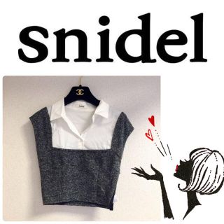 スナイデル(SNIDEL)のsnidel シャツ×ツイード トップス(カットソー(半袖/袖なし))