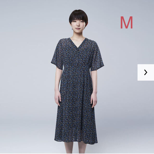 UNIQLO ユニクロ スタジオサンダーソン シフォン ワンピース Mサイズ／ネイビー 新品！の通販 by Floral F's shop｜ユニクロ ならラクマ