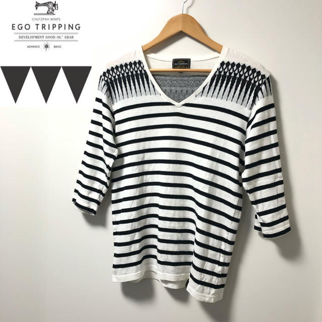 EGO TRIPPING(エゴトリッピング)のEGO TRIPPING ボーダーTシャツ 7分袖 メンズのトップス(Tシャツ/カットソー(七分/長袖))の商品写真