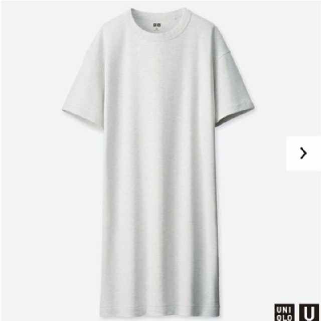 UNIQLO(ユニクロ)の【UNIQLO】クルーネックTシャツワンピース　グレーsizeＬ レディースのワンピース(ひざ丈ワンピース)の商品写真