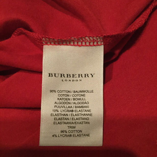 BURBERRY(バーバリー)のカットソー バーバリー BURBERRY Lサイズ 赤 レディースのトップス(カットソー(長袖/七分))の商品写真