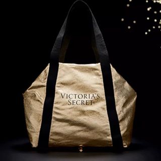 ヴィクトリアズシークレット(Victoria's Secret)のVS ヴィクシー 折りたたみ可能トートバッグ ゴールド(トートバッグ)