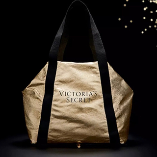 ヴィクトリアズシークレット(Victoria's Secret)のVS ヴィクシー 折りたたみ可能トートバッグ ゴールド(トートバッグ)