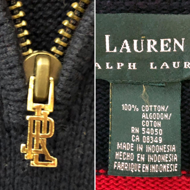 Ralph Lauren(ラルフローレン)の【激レア】ラルフローレン エンブレム ハーフジップ  ボーダーニット メンズのトップス(ニット/セーター)の商品写真
