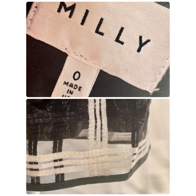 Milly(ミリー)のミリー チェック ワンピース ブラック レディースのワンピース(ミニワンピース)の商品写真