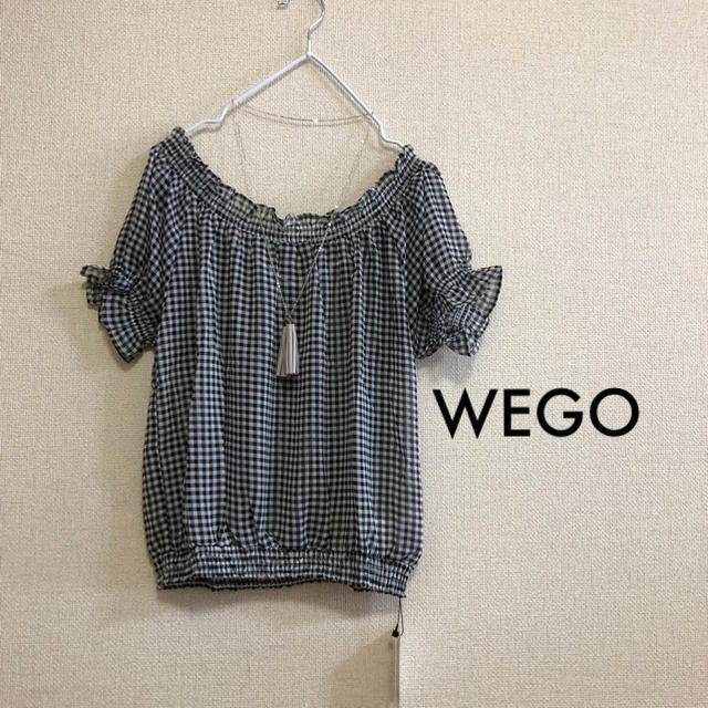 WEGO(ウィゴー)のWEGO Dukkah ⭐️新品⭐️ ギャザーオフショルダー ギンガムチェック レディースのトップス(シャツ/ブラウス(半袖/袖なし))の商品写真