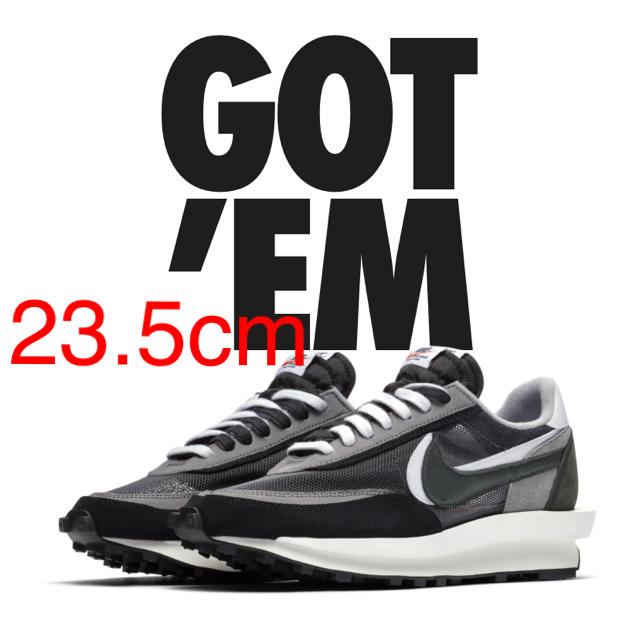 SACAI × NIKE LD ワッフル BLACK 23.5cmレディース