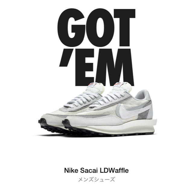 27.5 SACAI x NIKE LDWAFFLE グレー靴/シューズ