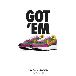 ナイキ(NIKE)のnike sacai LD waffle 27pink green 27cm(スニーカー)