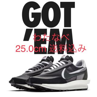 ナイキ(NIKE)のSacai Nike LD ワッフル BLACK 25.0(スニーカー)