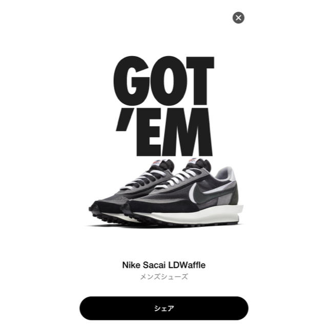 高品質の激安 NIKE BLACK WAFFLE LD NIKE ✖️ SACAI - スニーカー